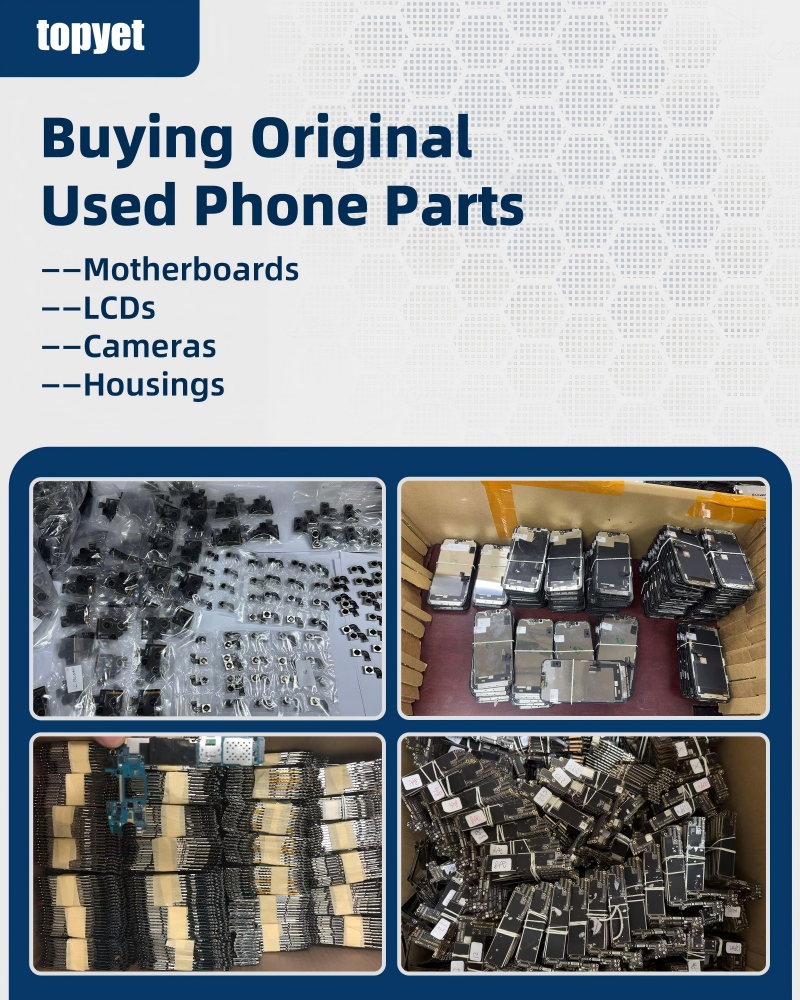 Compra de piezas originales de teléfonos usados: placas base, pantallas LCD, cámaras y carcasas
